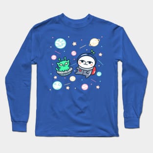 Alien Cat Astronaut Retro Space Long Sleeve T-Shirt